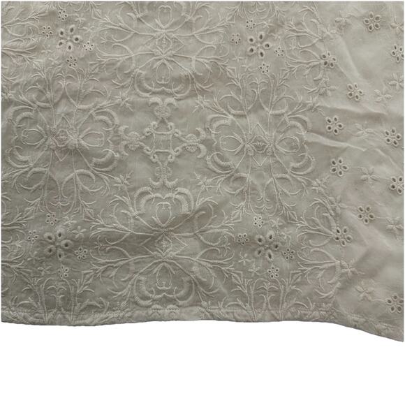 Johnny Was Embroidered Blouse Top Womens Small Beige Boxy Boho Cottagecore - Picture 9 of 14